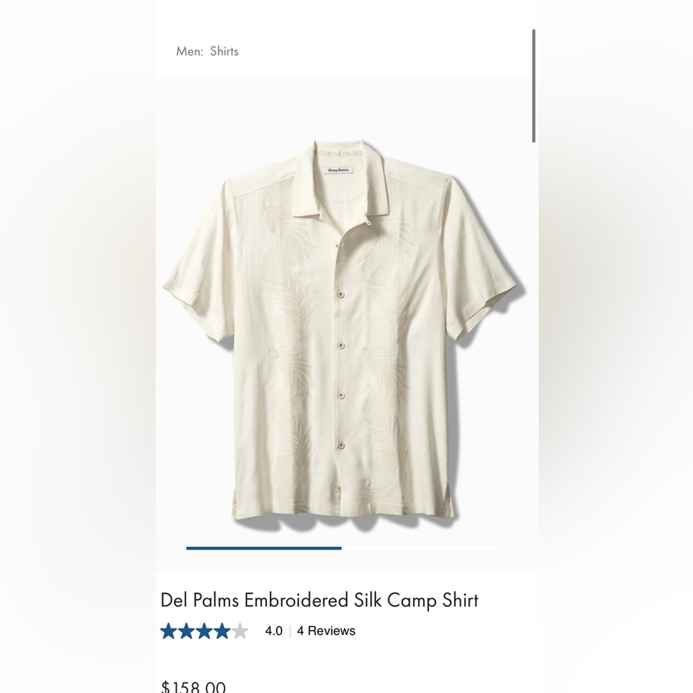 Tommy Bahama 100% Silk Del Palm Camp Shirt, Size M